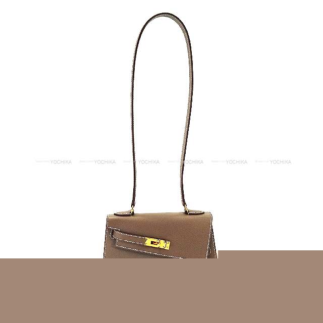 HERMES Shoulder bag Kelly mini 2 Kelly20 en Desordre Etoupe Veau Epsom Gold HW Stamp B[EXCELLENT][Authentic]