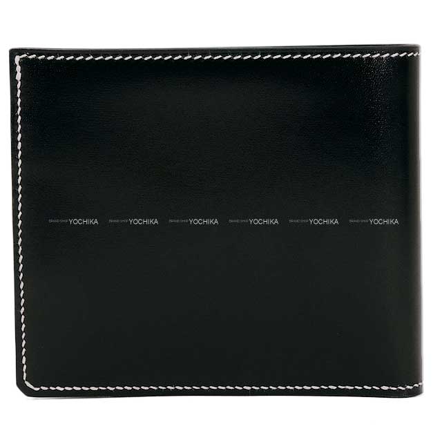 HERMES Bi-fold wallet H Sellier Compact Noir (Black) Box Calf Silver HW Stamp W[BRAND NEW][Authentic]