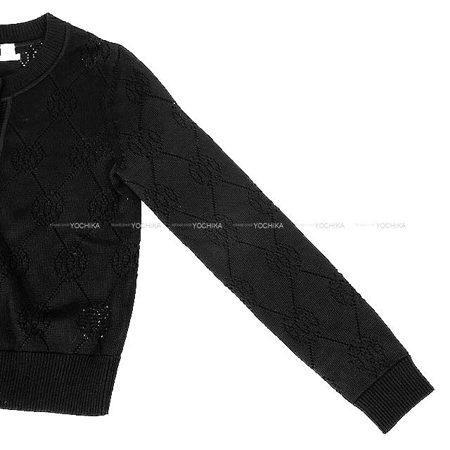 2022SS HERMES Cardigan Micro H Lift Noir (Black) Reyon/Cotton #38[EXCELLENT][Authentic]