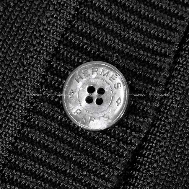 2022SS HERMES Cardigan Micro H Lift Noir (Black) Reyon/Cotton #38[EXCELLENT][Authentic]