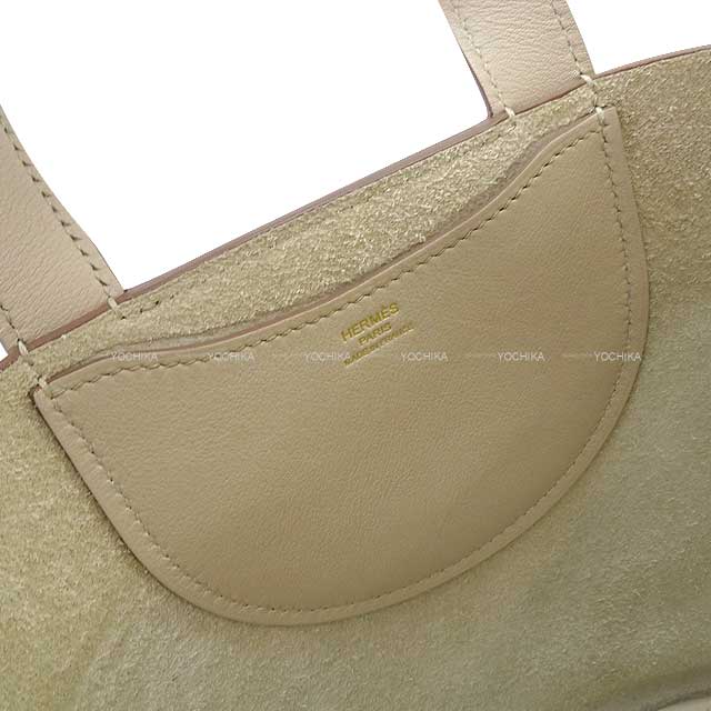 [Pre-loved] HERMES Handbag In the Loop 18 Beton Taurillon Clemence/Veau Swift Gold HW Stamp B[LIKE NEW][Authentic]