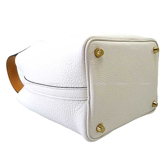 HERMES Handbag Picotin Lock 18 PM Eclat New White/Sesami Taurillon Clemence/Veau Swift Gold HW Stamp W[BRAND NEW][Authentic]