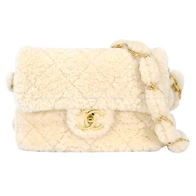 2024AW CHANEL Shoulder bag Flap bag Matelasse COCO mark chain Ivory searing lambskin Antique matt gold hardware AS5193[BRAND NEW][Authentic]