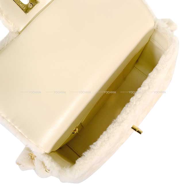 2024AW CHANEL Shoulder bag Flap bag Matelasse COCO mark chain Ivory searing lambskin Antique matt gold hardware AS5193[BRAND NEW][Authentic]