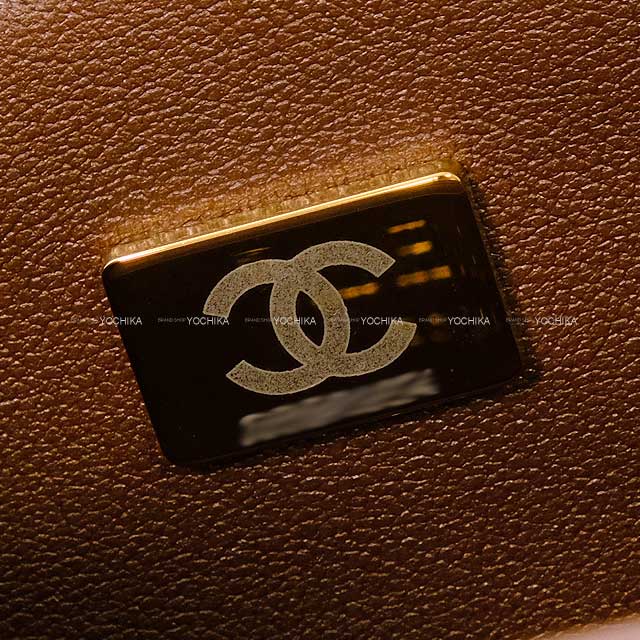 CHANEL Shoulder bag Top handle Matelasse 20 mini flap Chain Brown Tweed Champagne Gold HW AS2431[EXCELLENT][Authentic]