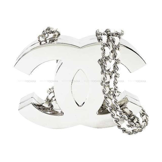 2025 Cruise line CHANEL necklace Long necklace Coco mark metal chain Blanc (White) Metal/Calf Silver HW ABE814[BRAND NEW][Authentic]