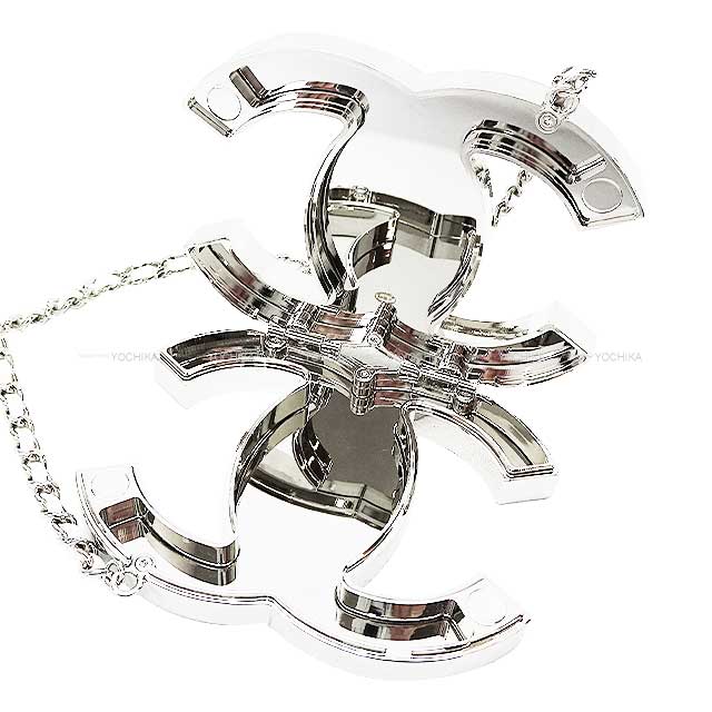 2025 Cruise line CHANEL Shoulder bag Long necklace Coco mark metal chain Blanc (White) Metal/Calf Silver HW ABE814[BRAND NEW][Authentic]