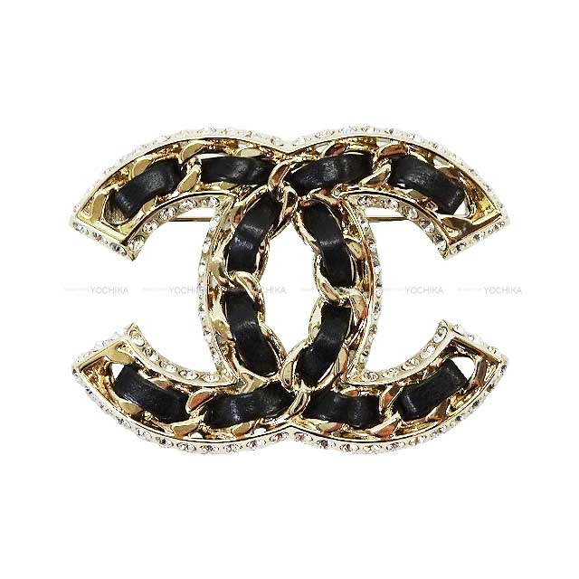 CHANEL broach Chain Coco Mark Noir (Black) /Lambskin Antique Gold HW AB5107[EXCELLENT][Authentic]