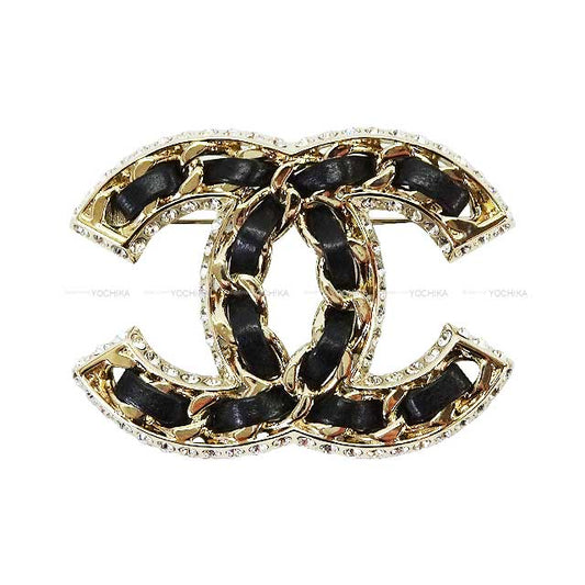 CHANEL broach Chain Coco Mark Noir (Black) /Lambskin Antique Gold HW AB5107[EXCELLENT][Authentic]