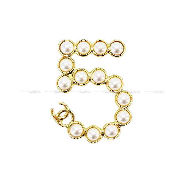 2024SS CHANEL broach No. 5 Pearl Simple Coco Mark Gold HW[BRAND NEW][Authentic]