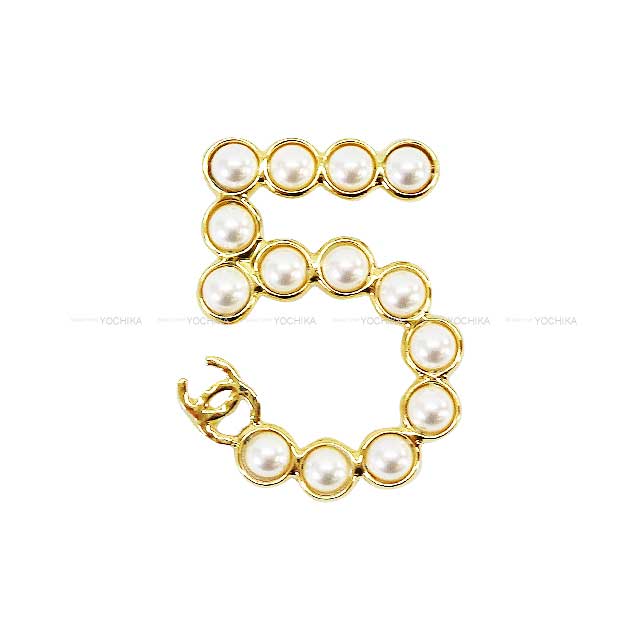 S/S 2024 CHANEL broach No. 5 Pearl Simple Coco Mark Gold HW[BRAND NEW][Authentic]