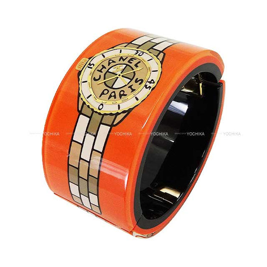 2023 Metiers dart CHANEL bangle Bracelet J12 Motif Coco Orange resin Belt Width: 1.4" ABB382[EXCELLENT][Authentic]