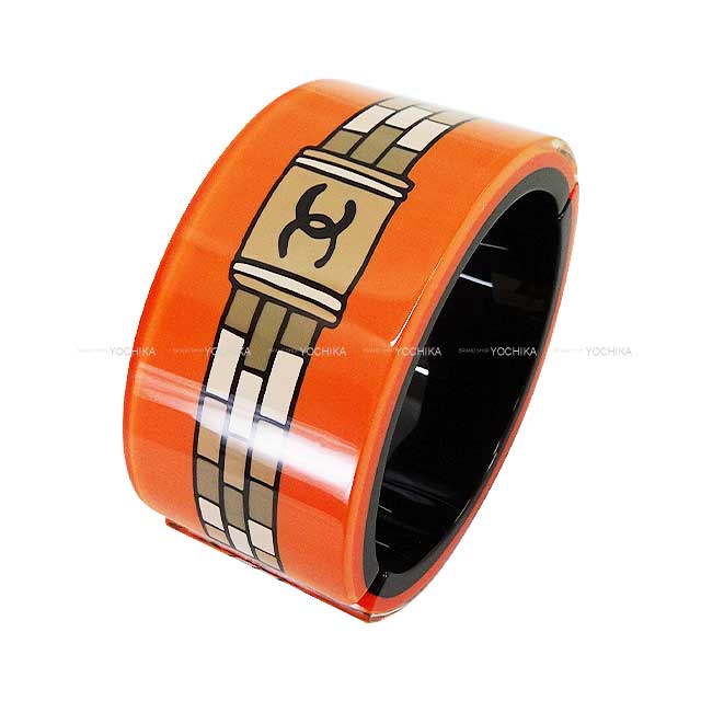 2023 Metiers dart CHANEL bangle Bracelet J12 Motif Coco Orange resin Belt Width: 1.4" ABB382[EXCELLENT][Authentic]