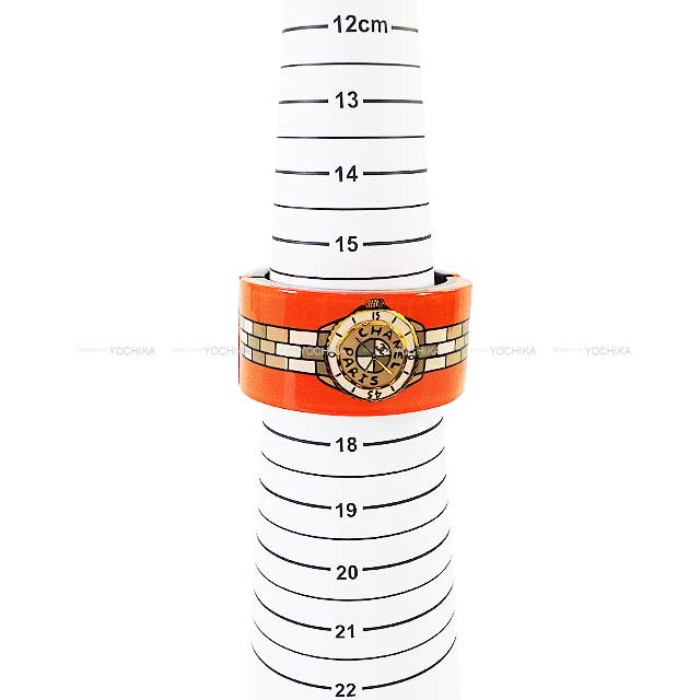 2023 Metiers dart CHANEL bangle Bracelet J12 Motif Coco Orange resin Belt Width: 1.4" ABB382[EXCELLENT][Authentic]