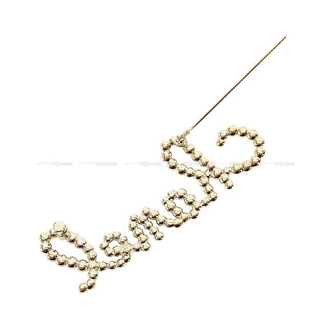 CHANEL broach writing style pearl rhinestone logo Champagne Gold HW AB2806[EXCELLENT][Authentic]