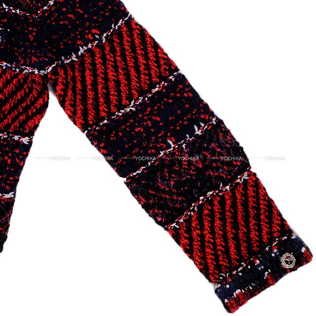 2023 AW CHANEL Plainly colored jacket Women's Tweed Mini COCO Mark Buttons Rouge/Black/White Cashmere #36 P75716[EXCELLENT][Authentic]