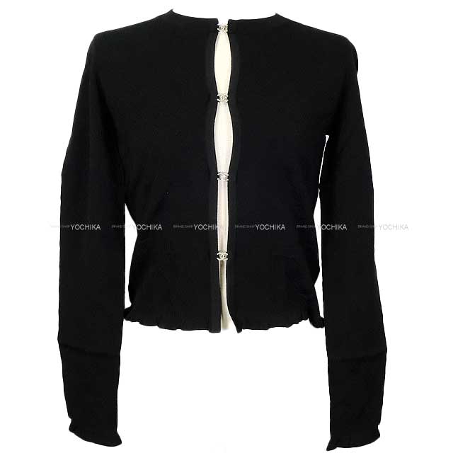 2024SS CHANEL Cardigan Women's Coco rhinestone pocket Noir (Black) Viscose/Polyester 34 P76842[BRAND NEW][Authentic]