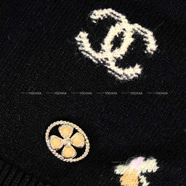 2024SS CHANEL Vests Women's Knit COCO Mark Clover Noir (Black) Cashmere #34 P76928[BRAND NEW][Authentic]