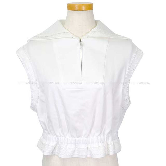 2024SS CHANEL Women's Sleeveless Lace Sweatshirt Coco Beach Blanc (White) Cotton 34 P76205V[BRAND NEW][Authentic]