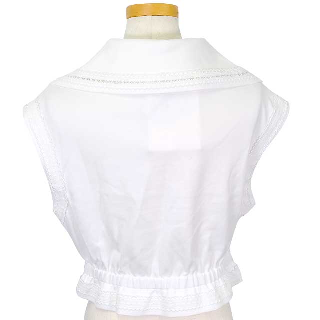 2024SS CHANEL Women's Sleeveless Lace Sweatshirt Coco Beach Blanc (White) Cotton 34 P76205V[BRAND NEW][Authentic]