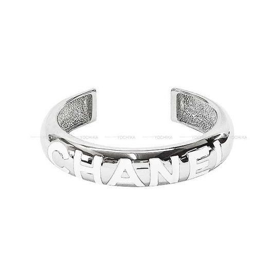 2025 Cruise CHANEL bangle Logos Blanc (White) S Silver HW ABE882[BRAND NEW][Authentic]