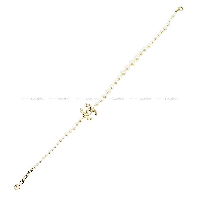 100th anniversary limited CHANEL necklace Choker Coco Mark Pearl  Faux Pearl Champagne Gold HW A64757[BRAND NEW][Authentic]