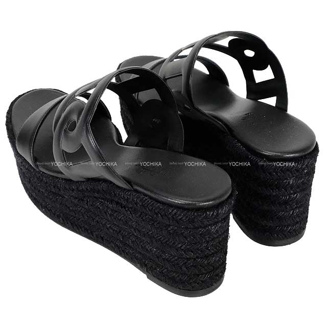 HERMES sandals HERMES sandals Espadrilles ITHEA 30 #37 Noir (Black) Nappa leather 37[BRAND NEW][Authentic]