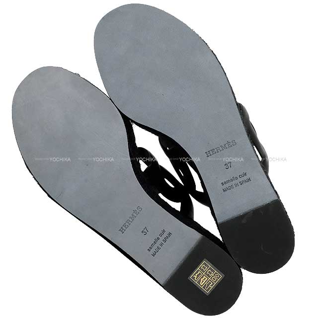 HERMES sandals HERMES sandals Espadrilles ITHEA 30 #37 Noir (Black) Nappa leather 37[BRAND NEW][Authentic]