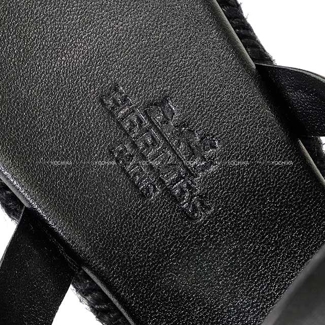 HERMES sandals HERMES sandals Espadrilles ITHEA 30 #37 Noir (Black) Nappa leather 37[BRAND NEW][Authentic]