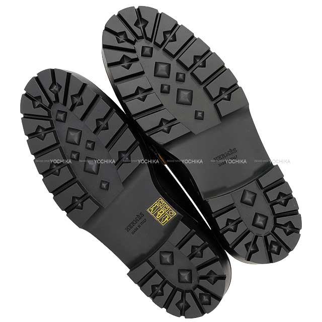 HERMES Moccasins Icon Kellybelt ＃38 Noir (Black) Calf/Shearling  38 Silver HW[BRAND NEW][Authentic]