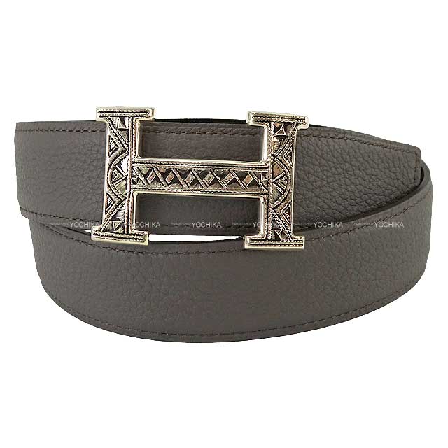 HERMES belt Constance 32 Tuareg Bag Hermes #75 Noir (Black)/Etain Box Calf/Veau Togo/Silver925 Silver HW Stamp B[EXCELLENT][Authentic]