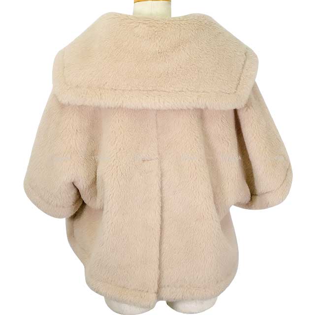 MAX MARA Poncho CAMBUSA Teddy Bear Cape outerwear Sand Beige Alpaca 63% / Cashmere 26% / Silk 11% S 14-73-60137[BRAND NEW][Authentic]