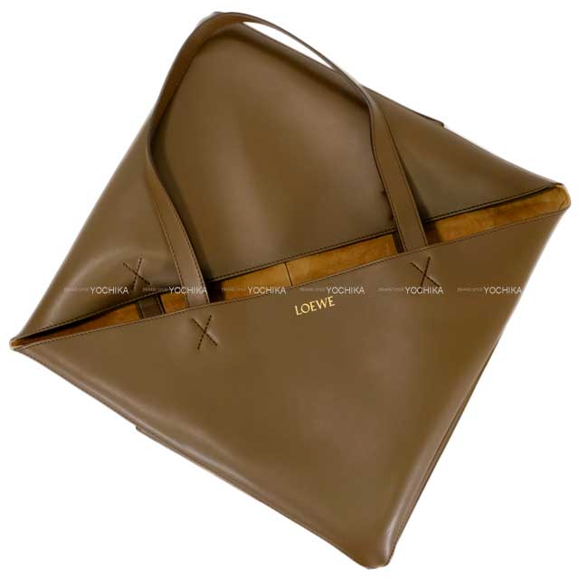 LOEWE tote bag Puzzle Fold XL amber shiny calf B933Q18X01[EXCELLENT][Authentic]