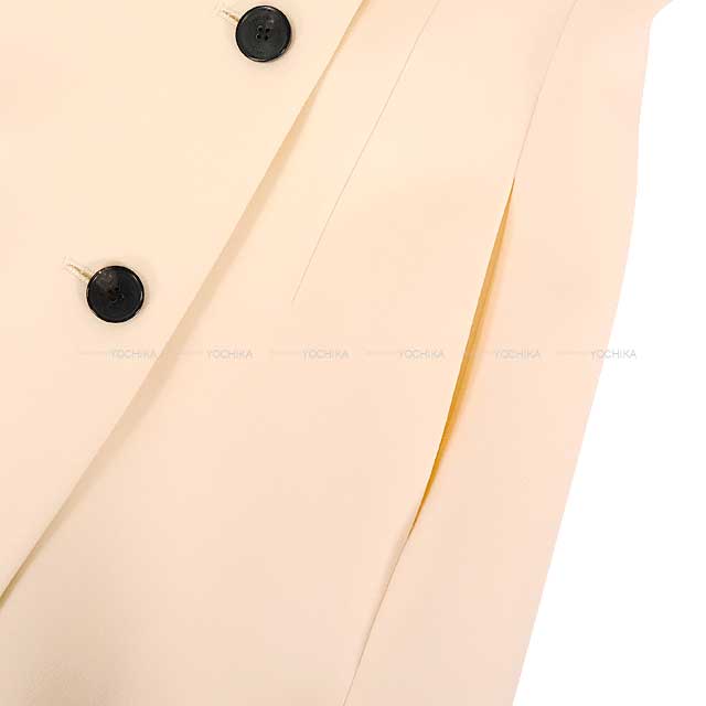 Dior Vests A-line Sleeveless Blazer Dress with Belt Ivory Virgin wool/cotton/nylon 34 421R39A1166[BRAND NEW][Authentic]