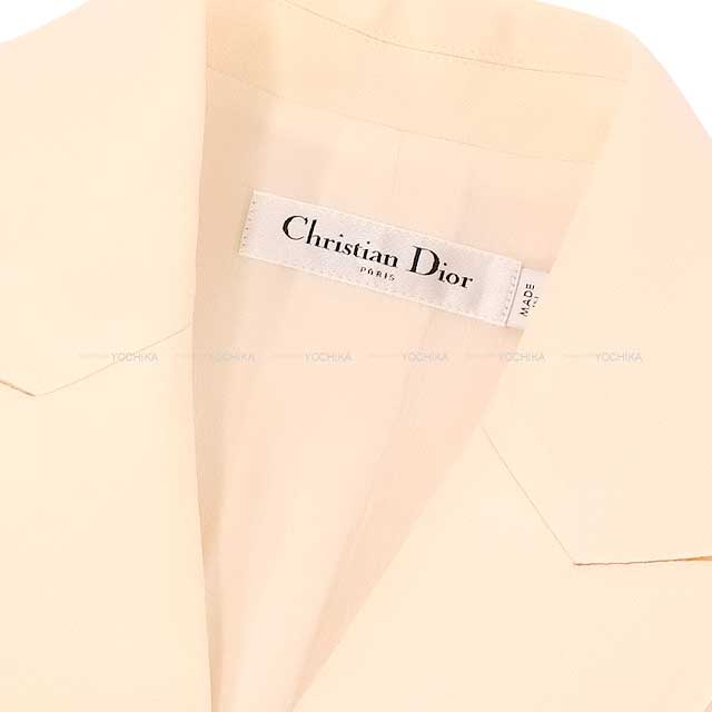 Dior Vests A-line Sleeveless Blazer Dress with Belt Ivory Virgin wool/cotton/nylon 34 421R39A1166[BRAND NEW][Authentic]