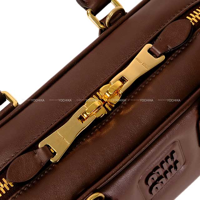 Miu Miu Shoulder bag Arcadie leather bag 2way Briarwood Brown Calf Gold HW 5BB142[BRAND NEW][Authentic]