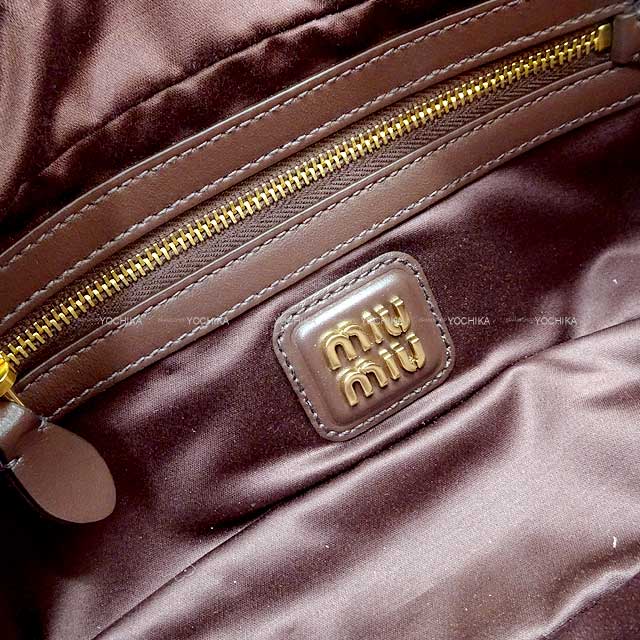 Miu Miu Shoulder bag Arcadie leather bag 2way Briarwood Brown Calf Gold HW 5BB142[BRAND NEW][Authentic]