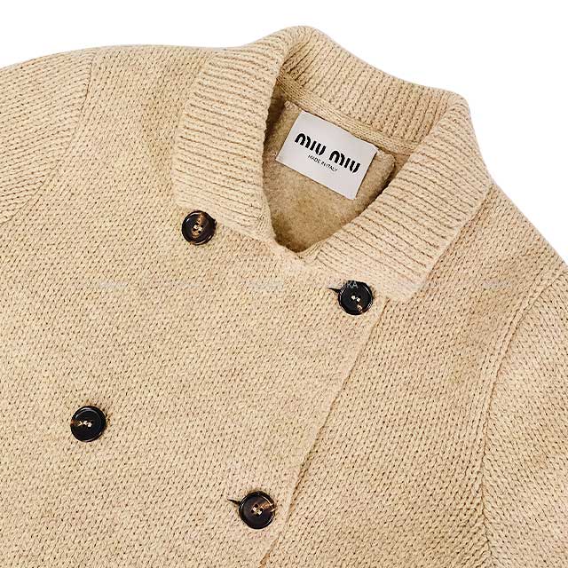 Miu Miu Wool Jacket Embroidery Sand Beige Virgin Wool/Recycled Polyester/Polyester 40 MMJ114[BRAND NEW][Authentic]