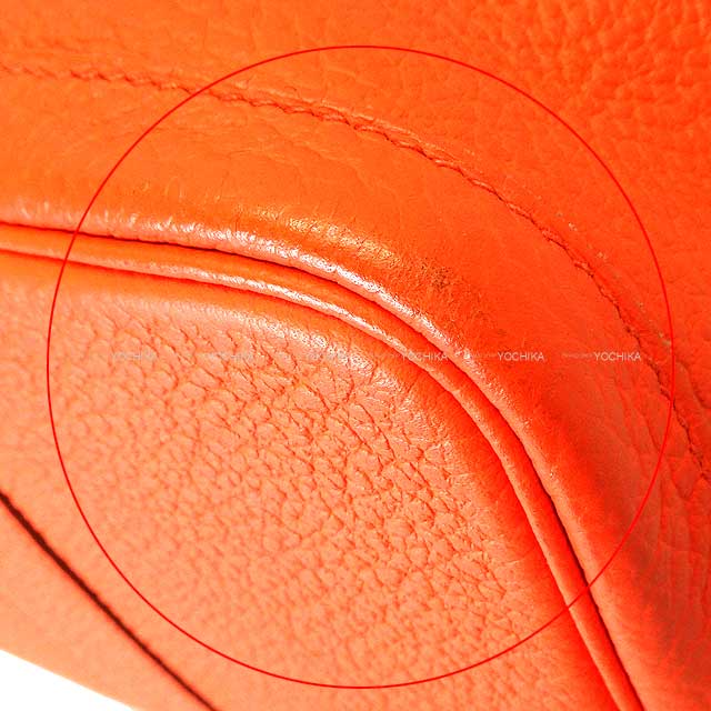 [Pre-loved] HERMES tote bag Garden Party 36 PM All Leather Camail Orange Poppy/Lime/Bleu Atoll Vache Country Silver HW Stamp A[USED SA][Authentic]