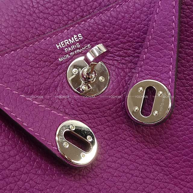 HERMES Shoulder bag Lindy mini 20 Anemone Taurillon Clemence Silver HW Stamp U[EXCELLENT][Authentic]