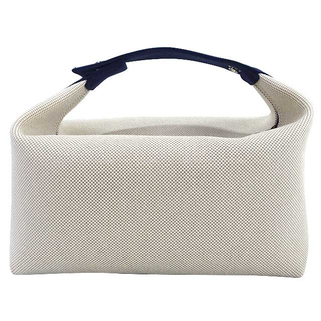 HERMES Pouch Bride a Brac GM Cabriole Gris Perle Toile H Silver HW[EXCELLENT][Authentic]
