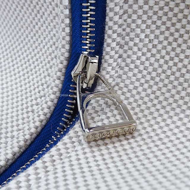 HERMES Pouch Bride a Brac GM Cabriole Gris Perle Toile H Silver HW[EXCELLENT][Authentic]