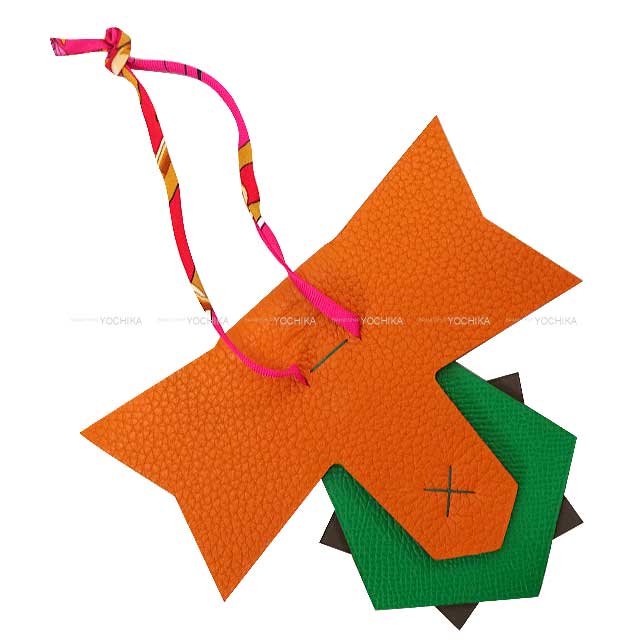 HERMES bag charm Petit h Star rosette Cocarde Etoile Multicolor Veau Epsom/Taurillon Clemence/Silk[BRAND NEW][Authentic]