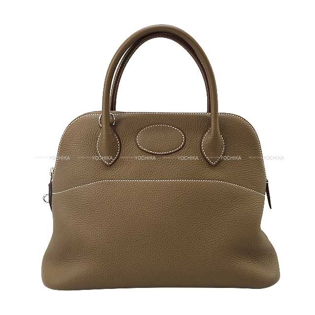 HERMES Shoulder bag Bolide31 Etoupe Taurillon Clemence Silver HW Stamp Z[EXCELLENT][Authentic]