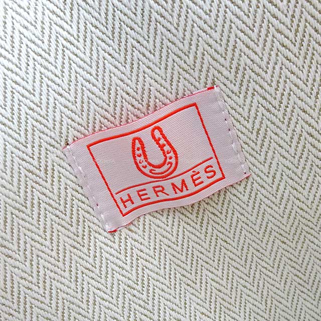 HERMES Pouch Envelope Western and Company GM Tangerine Cotton100% Silver HW[EXCELLENT][Authentic]