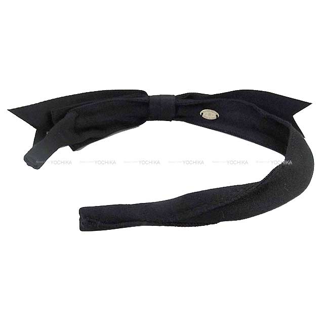 CHANEL hair accessories Headband COCO Mark Ribbon Noir (Black) Satin Silver HW AA7579[EXCELLENT][Authentic]