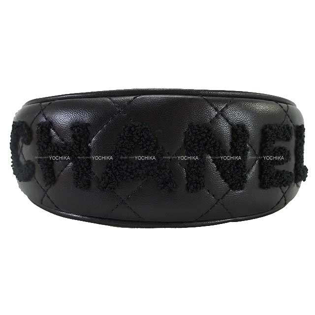 2024 Cruise CHANEL hair accessories Headband Matelasse Logo Noir (Black) Lambskin AA9761[BRAND NEW][Authentic]