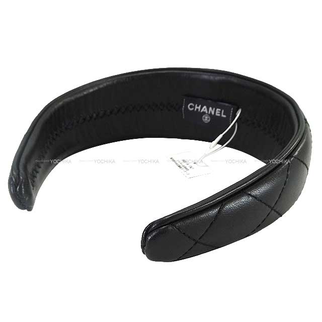 2024 Cruise CHANEL hair accessories Headband Matelasse Logo Noir (Black) Lambskin AA9761[BRAND NEW][Authentic]