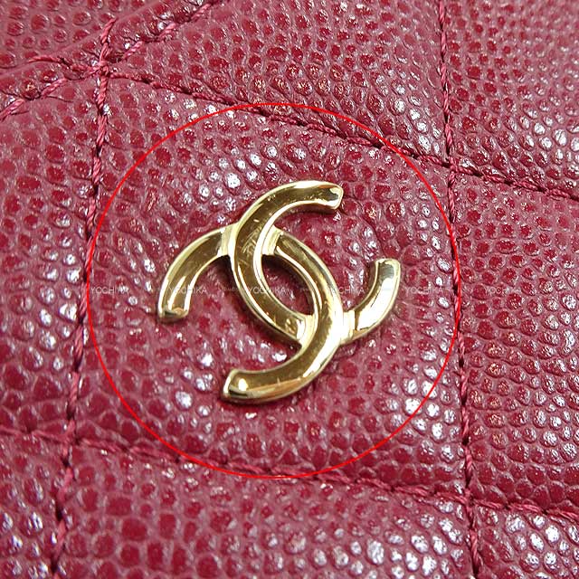 [Pre-loved] CHANEL card holder Fragment Timeless Classic Bordeaux Graind Calf(Caviarskin) Gold HW AP3179[LIKE NEW][Authentic]