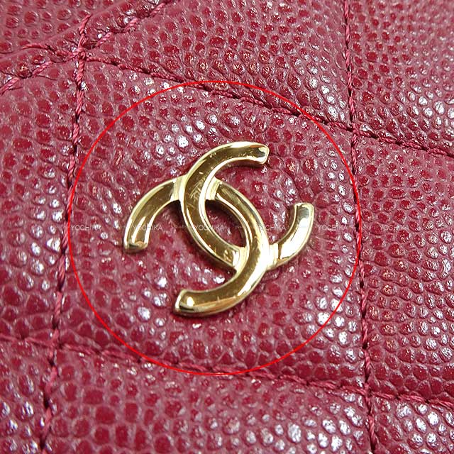 [Pre-loved] CHANEL card holder Fragment Timeless Classic Bordeaux Graind Calf(Caviarskin) Gold HW AP3179[LIKE NEW][Authentic]